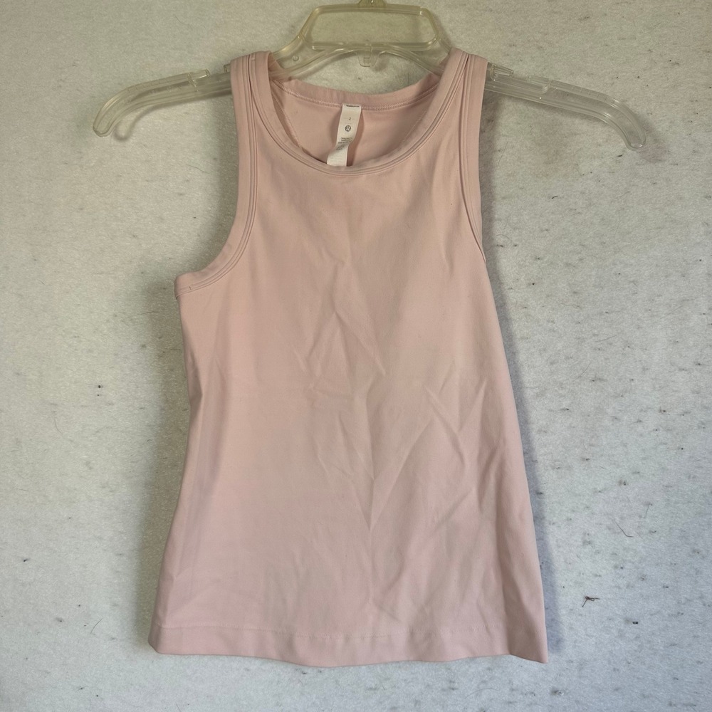 Lululemon All It Takes Ribbed Nulu Tank Top Pink LW1DSPS Size 2